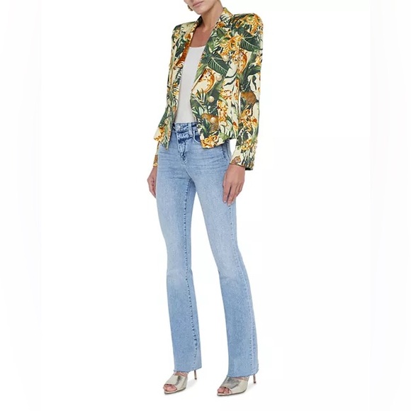 L'AGENCE Green and Cream Tropical Blazer - Picture 4 of 15